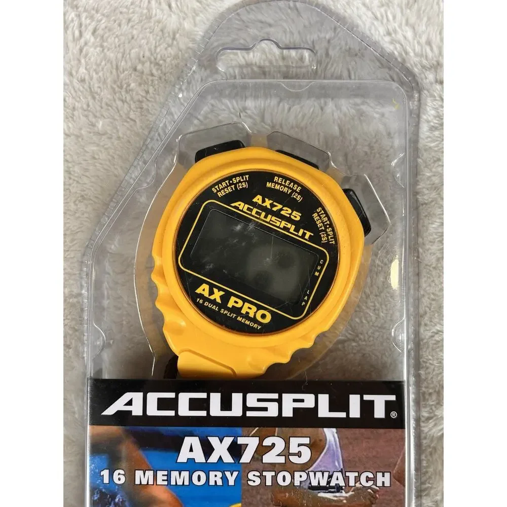 ACCUSPLIT AX725 PRO MEMORY (16) Dual Line Stopwatch (Yellow)